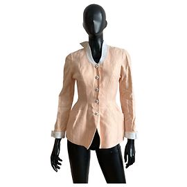 Chaqueta Thierry Mugler de lino color melocotón