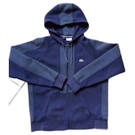 Lacoste Zweifarbige Sweatjacke aus Baumwolle Dunkelgrau Marine