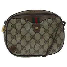GUCCI GG Supreme Web Sherry Line Borsa a Spalla PVC Beige 156 02 066 Auth 96584