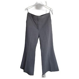 Stella Mc Cartney Pantalones de lana gris acampanados Stella McCartney