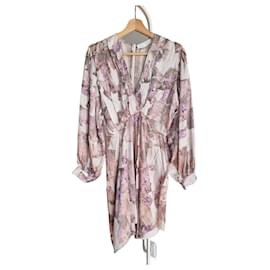 Iro Nirveli bedrucktes Viskose-Minikleid mit langen Ärmeln