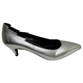 Saint Laurent Charlotte 55 Pump Tacchi Kitten Argento