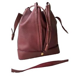 Borsa a secchiello Cartier Must rosso scuro pelle