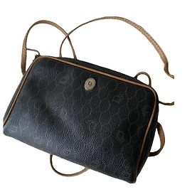 Borsa a spalla Christian Dior marrone in tessuto