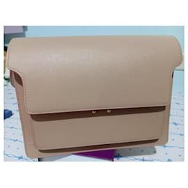 TRUNK mittelgroße Tasche aus beigem Saffiano-Leder - Marni