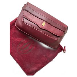 Clutch Cartier in pelle rosso scuro