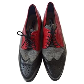 Derby Couplet in pelle nera e rossa - Autre Marque