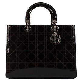 Christian Dior Grande Lady Dior Amaranth Bordeaux Pelle Verniciata Cannage