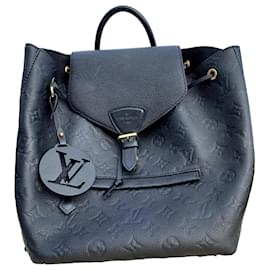 Louis Vuitton Montsouris Rucksack Monogram Empreinte Leder Schwarz