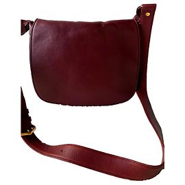 Borsa a spalla Cartier in pelle e camoscio bordeaux