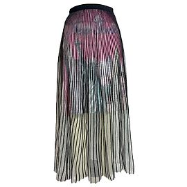 Falda midi plisada impresa Balenciaga New York City en viscosa multicolor