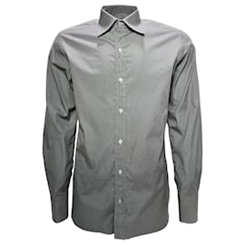 Camicia a maniche lunghe con bottoni Tom Ford in cotone grigio