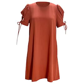 Vestido com mangas amarradas See By Chloé em poliéster vermelho