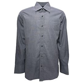 Camicia a maniche lunghe con bottoni Tom Ford in lyocell grigio