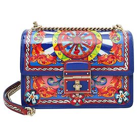 Borsa a catena multicolore Blue Rosalia di Dolce & Gabbana