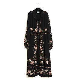 Erdem Vestido Maxi FR42 Shabby Negro de Seda Maxi UK14 US10/12