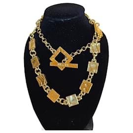 Autre Marque Collana Biche de Bere a Maglie Quadrate Dorate