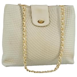 BALLY Borsa a Spalla a Catena in Pelle Beige Oro Auth 96771 - Bally