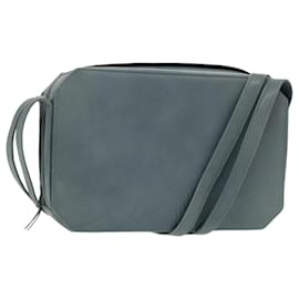 Gianni Versace Schultertasche aus Leder in Blau Auth bs19299