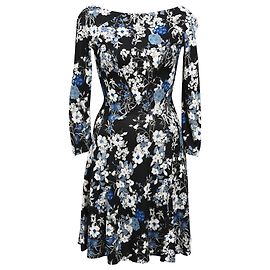 Vestido mini de estampado floral Erdem en viscosa azul