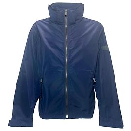 Giacca Burberry Packaway con cappuccio in taffetà a memoria in poliestere blu navy
