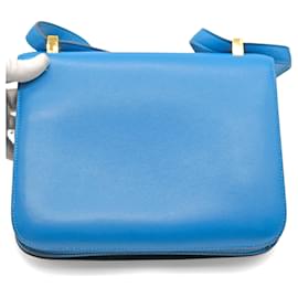 Borsa Hermès Constance 24 in pelle Evercolor blu Zanzibar