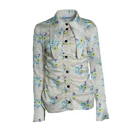 Ganni, floral zerknitterte Bluse