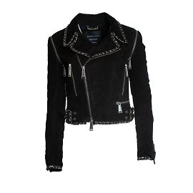 Philipp Plein Wildleder-Bikerjacke mit Kette
