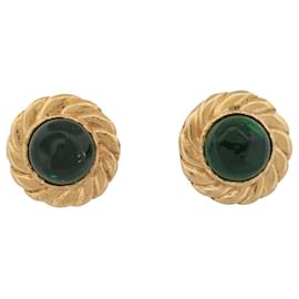 VINTAGE CHANEL GRIPOIX 1970 CLIP ON GLASS PASTE EARRINGS
