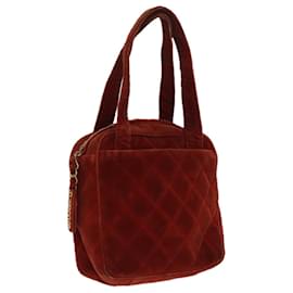 CHANEL Matelassé Handtasche Velours Orange Gold CC Auth bs19395