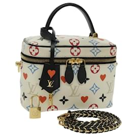 LOUIS VUITTON Monogram Game On Vanity PM Borsa a Mano Bianca M57458 LV Auth 95384SA