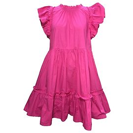 Autre Marque Rüschendes Mini-Tierkleid aus rosa Baumwolle von Caroline Constas