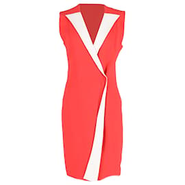 Vestido Mini Colete Emilia Wickstead em poliéster vermelho e branco - Autre Marque