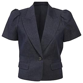 Blazer corto de manga corta de denim Michael Kors en algodón azul marino