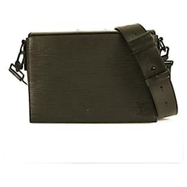 Borsa Louis Vuitton Box Messenger in pelle Epi nera