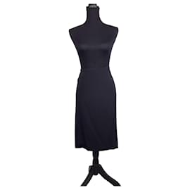 Vestido de seda negra Lanvin Paris