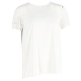 Camiseta de algodón blanco de manga corta con encaje de Michael Kors