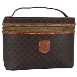 Céline Borsa a mano in tela Macadam CELINE in pelle PVC marrone Auth ar12788