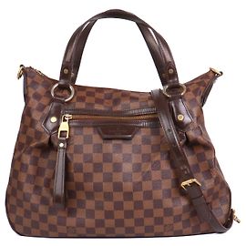 LOUIS VUITTON - Borsa a spalla Louis Vuitton Evora MM in tela damier ebano