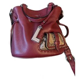 Borsa a mano Lancel in pelle rosso scuro
