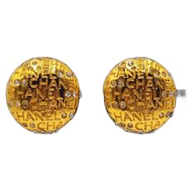 Orecchini a bottone in cristallo vintage Chanel