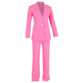 Versace 3-in-1-Anzugset aus rosa Wolle mit verzierten Knöpfen