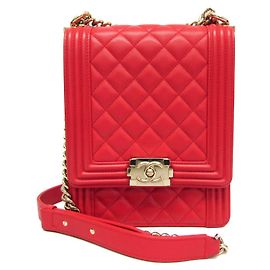 Chanel Boy Damen Leder Schultertasche