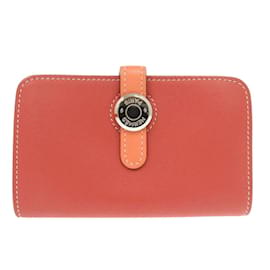 Porte-monnaie en cuir Hermès Dogon Swift Crevette