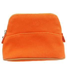 Bolso Bolide Hermès Beige Naranja Cuero y Algodón