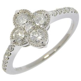 Autre Marque Anello Fiore Pt950 Platino Diamante 9