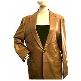 Autre Marque Theory Lammlederjacke braun