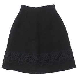 Falda de punto de encaje Flower de Dolce & Gabbana negra 36
