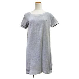 Vestido de terciopelo con línea lateral Gucci gris