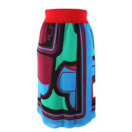 Falda de seda de twill con estampado integral de Hermes - Hermès